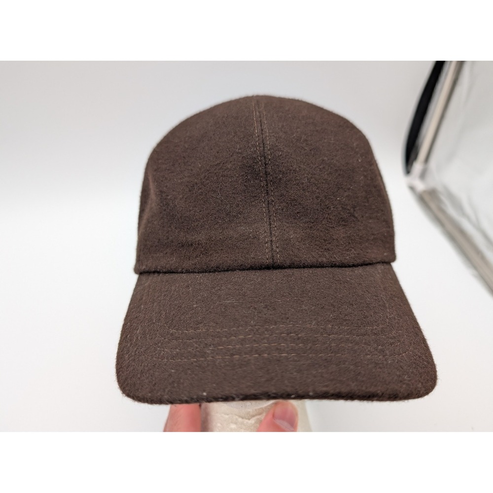 Wigens Brown Wool Baseball Cap Ear Flaps Quilted Lining Size 61 Style 95402